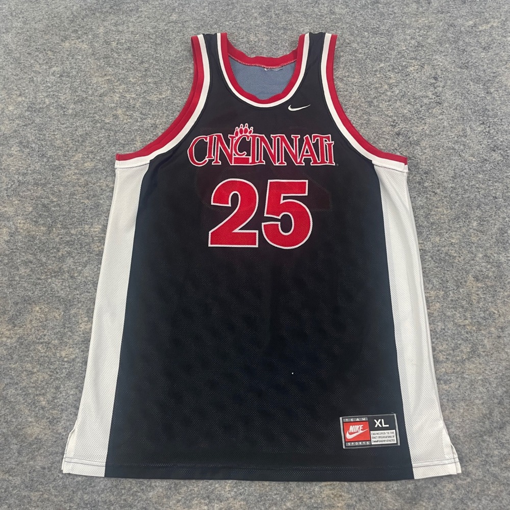 VTG Nike Danny Fortson Cincinnati Bearcats Jersey #25 NCAA Black Red Adult XL